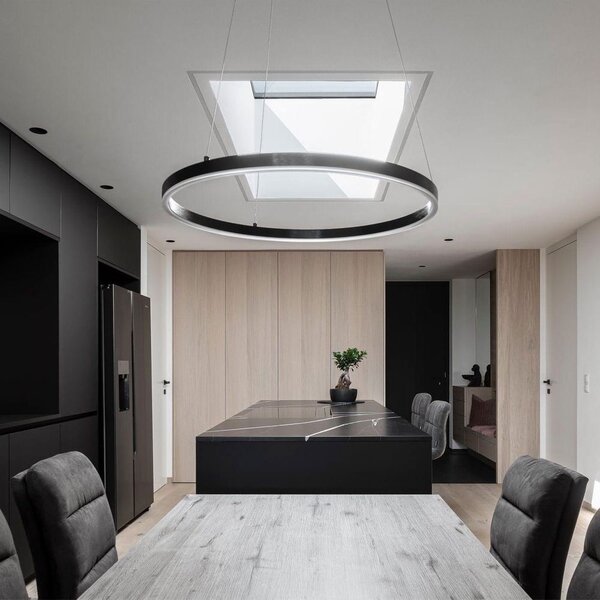 S.LUCE Ring 60 Lampada a sospensione a LED con sospensione da 5 m, colore: caffè