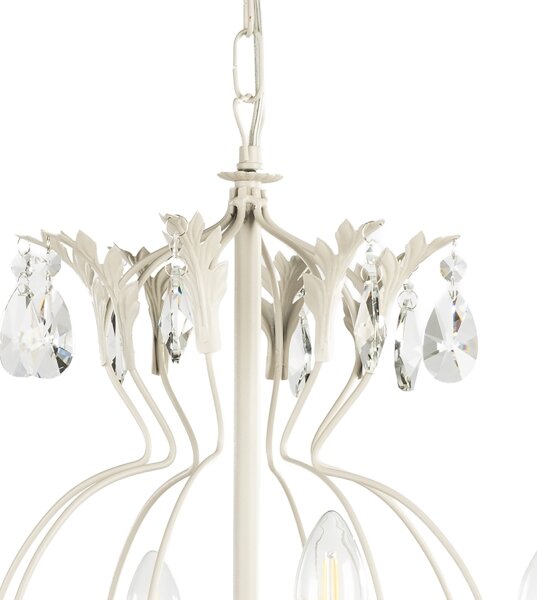 ONLI - Lampadario a catena TERESA 8xE14/6W/230V crema/patina