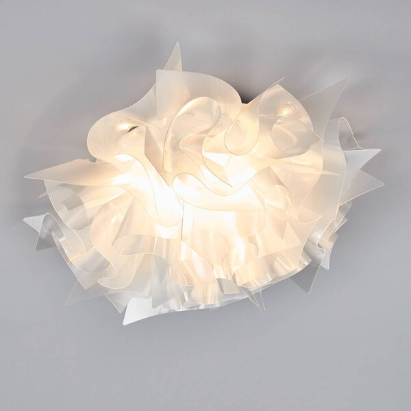 Slamp Plafoniera di design VELI, dimmerabile, Chiaro / Trasparente, Soggiorno / Sala da pranzo, Plastica, Design, Plafoniera