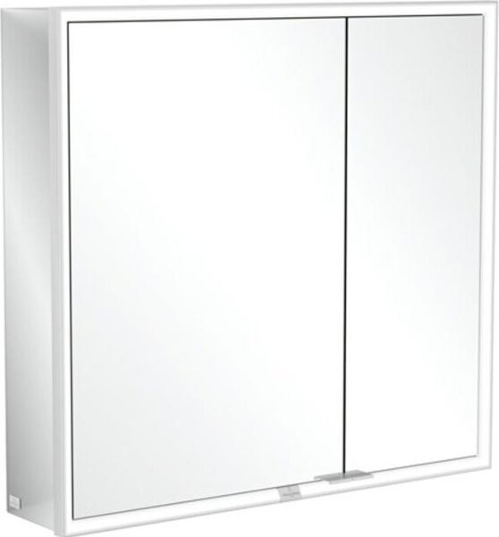 Villeroy & Boch My View Now armoire de toilette apparente, 2 portes, avec éclairage, avec interrupteur marche/arrêt, compatible Smart Home, 800x750x168mm, A4578000, A4578000
