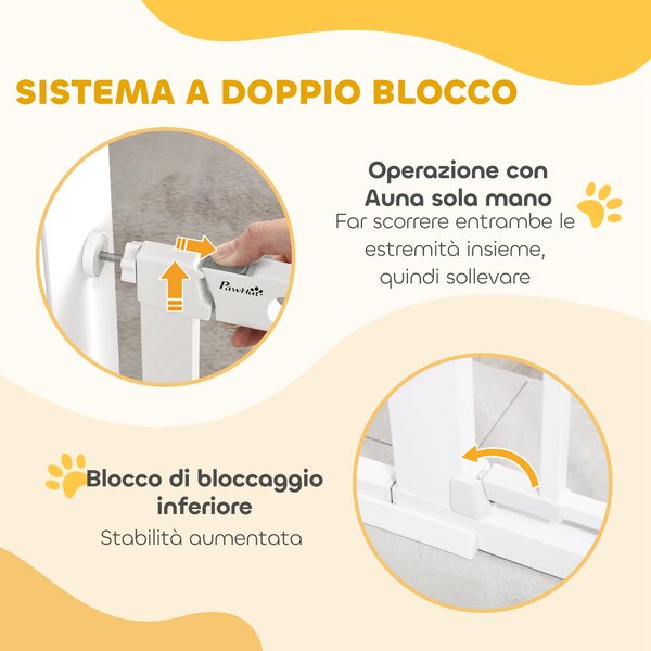 Cancelletto Per Cani PawHut - Estensibile A Pressione, Chiusura Automatica - Foto 2