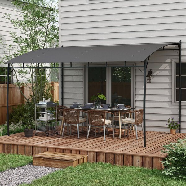 Outsunny Gazebo Pergola 3x3m Tenda Scorrevole e Rattan PE | Italy