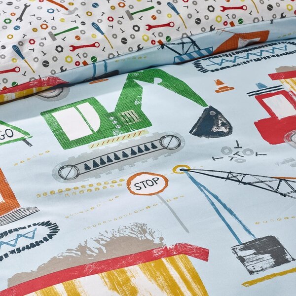 Biancheria da letto per bambini blu per culla 120x150 cm Digger Dreams – Catherine Lansfield