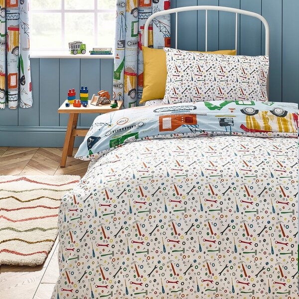 Biancheria da letto per bambini blu per culla 120x150 cm Digger Dreams – Catherine Lansfield