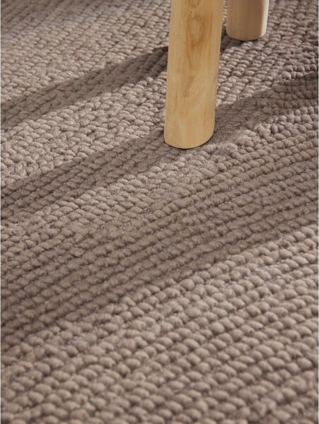 Tappeto rotondo grigio tortora in lana tessuto a mano ø 150 cm Calmio – Hanse Home