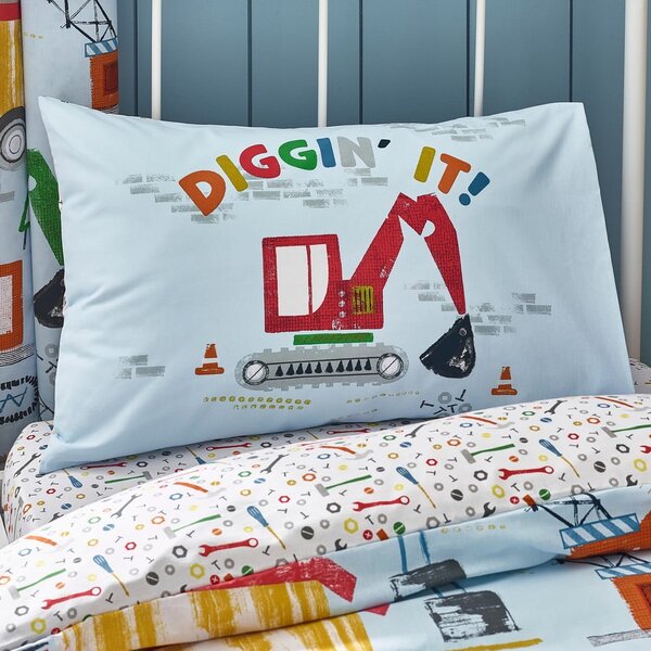 Biancheria da letto per bambini blu per culla 120x150 cm Digger Dreams – Catherine Lansfield