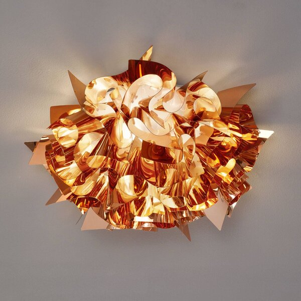 Slamp Plafoniera di design VELI, dimmerabile, Rame, Soggiorno / Sala da pranzo, Plastica, Design, Plafoniera
