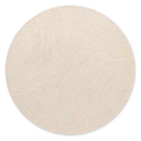 Tappeto rotondo colore naturale chiaro in lana tessuto a mano ø 120 cm Calmio – Hanse Home