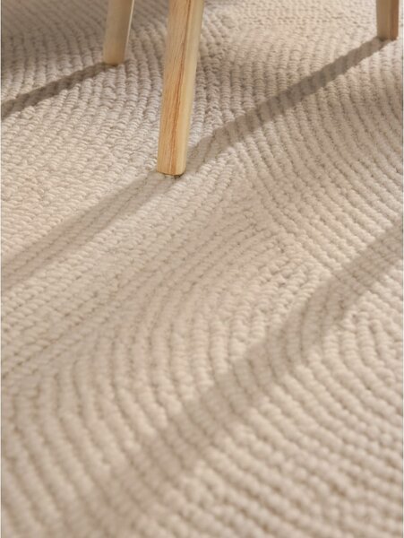 Tappeto rotondo colore naturale chiaro in lana tessuto a mano ø 120 cm Calmio – Hanse Home