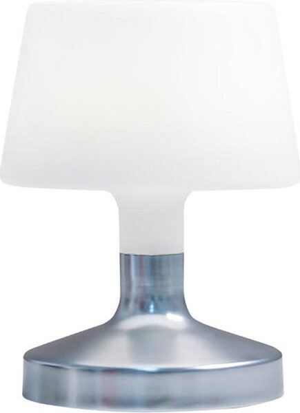 HELEN SILVER lampada da tavolo touch design a batteria con LED bianco caldo/bianco dimmerabile base in acciaio H21cm