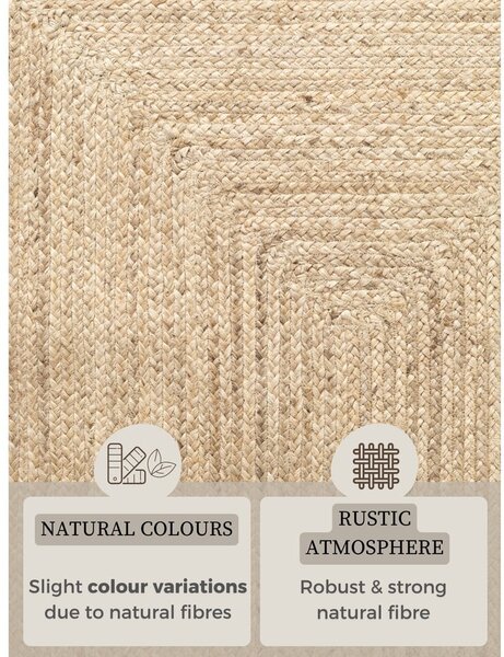 Passatoia colore naturale chiaro in iuta reversibile/tessuta a mano 80x200 cm Juno – Hanse Home