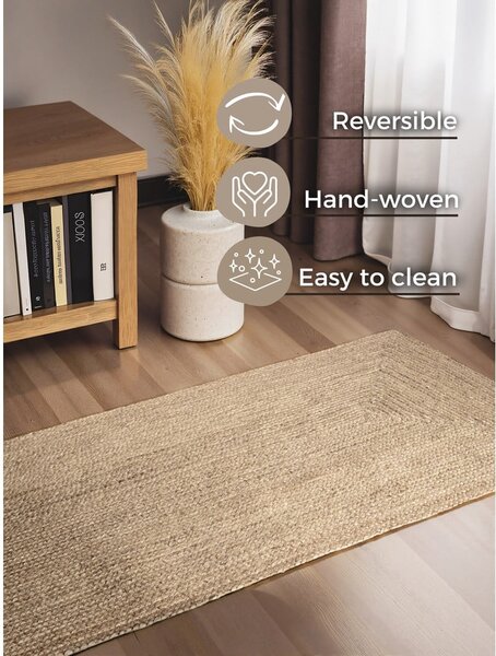 Passatoia colore naturale chiaro in iuta reversibile/tessuta a mano 80x200 cm Juno – Hanse Home