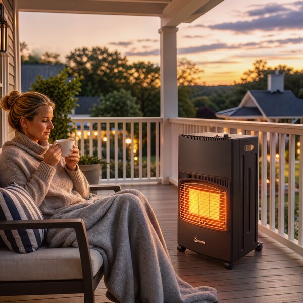 Outsunny Stufa a Gas 4.2 kW, 3 Livelli di Calore, ODS, Spegnimento Fiamma, Antiribaltamento | Aosom Italy