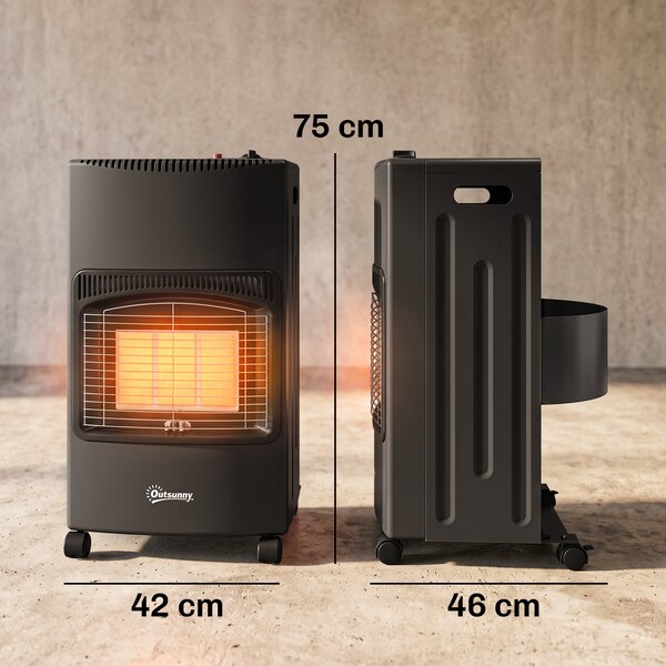 Outsunny Stufa a Gas 4.2 kW, 3 Livelli di Calore, ODS, Spegnimento Fiamma, Antiribaltamento | Aosom Italy
