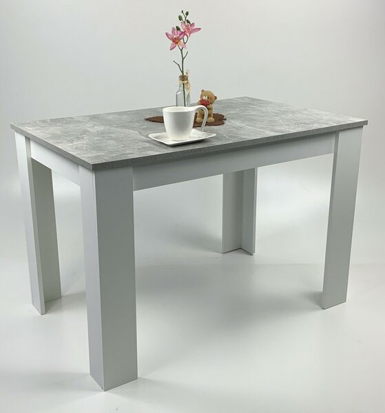 Mobili SD Tavolo da pranzo effetto cemento bianco 110 x 70 Moderno Giovane