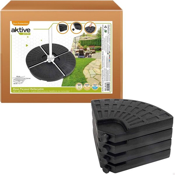 Base per ombrellone Aktive 48 x 7,5 x 48 cm in plastica