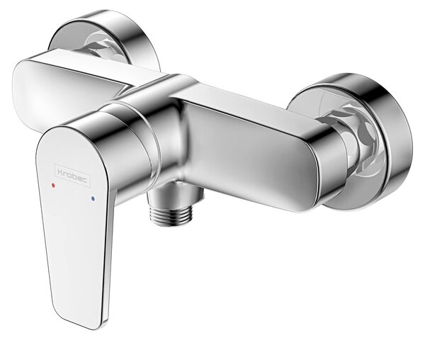 Miscelatore monocomando da parete per doccia, in ottone con inserti in Vetroceramica