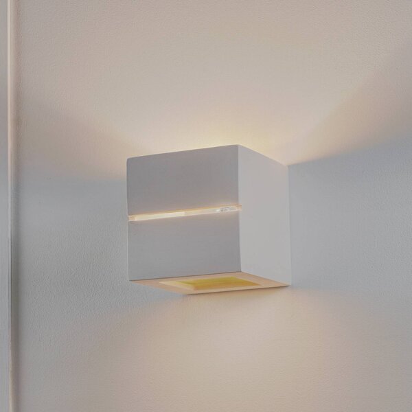 SOLLUX LIGHTING Applique ceramica Top, bianco, 15 x 15 cm