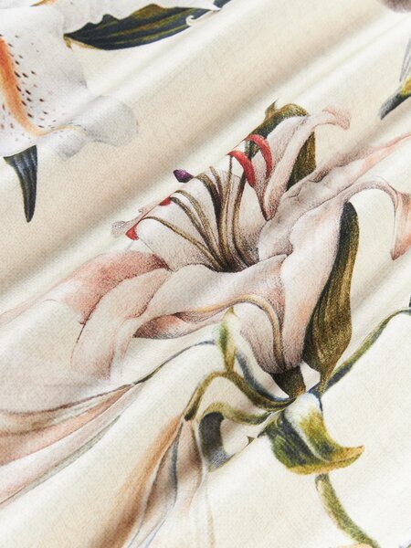 Copripiumino in raso di cotone con stampa floreale Flori