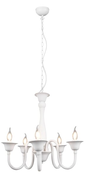 Lampadario da Interno E14 in Metallo Bianco Opaco