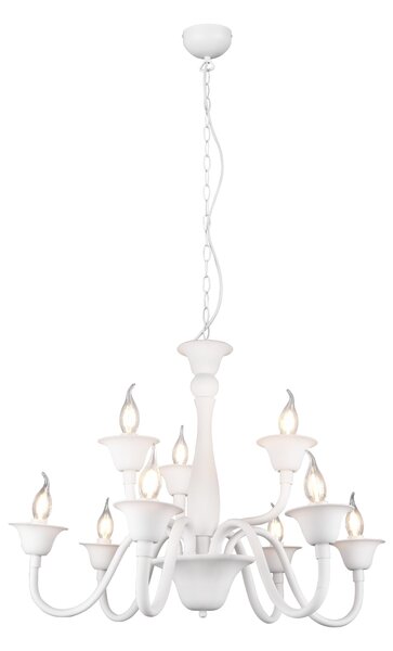 Lampadario da Interno E14 in Metallo Bianco Opaco