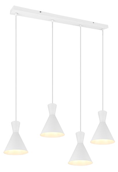Lampada a Sospensione da Interno E27 in Metallo Bianco Opaco