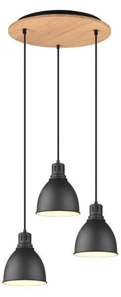 Lampada a Sospensione da Interno E14 in Metallo Nero Opaco