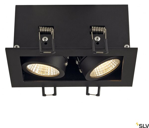 Kadux LED plafoniera da incasso angolare nera a 2 luci con montaggio cardanico