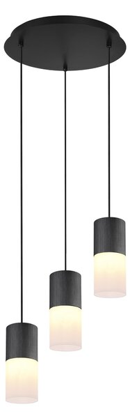 Lampada a Sospensione da Interno E27 in Metallo Nero Opaco