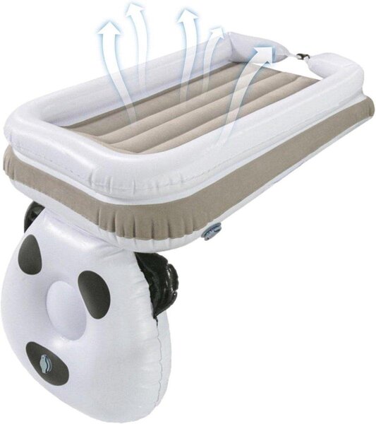 Letto gonfiabile a forma di aereo per bambini piccoli, in PVC blu, con pompa ad aria