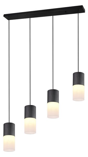 Lampada a Sospensione da Interno E27 in Metallo Nero Opaco