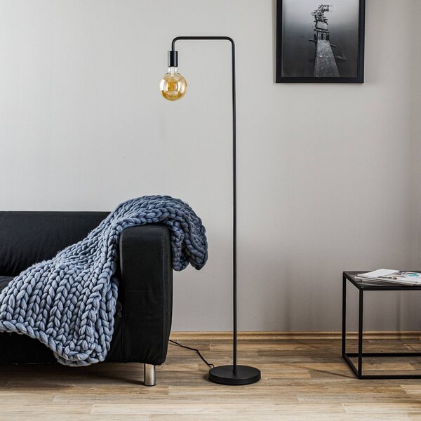 Trio Lighting Lampada da terra Diallo, Nero, Soggiorno / Sala da pranzo, Metallo, Moderno, Lampada da terra