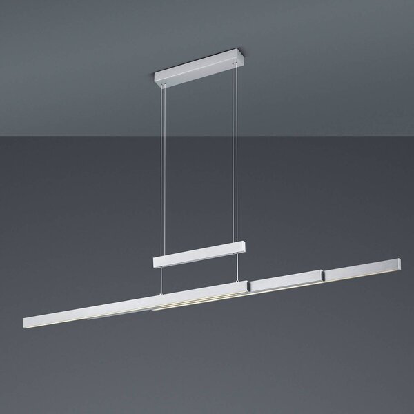 Trio Lighting Lampada LED a sospensione Trajan, 2.700-5.000K, nichel opaco dimmerabile, Alluminio / Grigio / Zincato, Soggiorno / Sala da pranzo, Metallo, Moderno