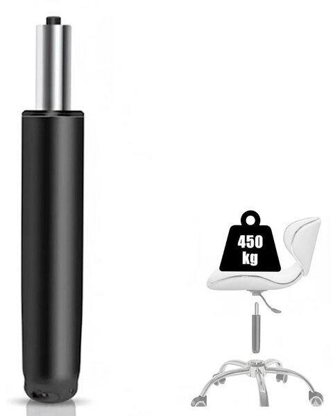 Amortizzatore a gas per sedia da ufficio, portata massima 450 kg, regolazione in altezza da 290 a 430 mm, colore nero