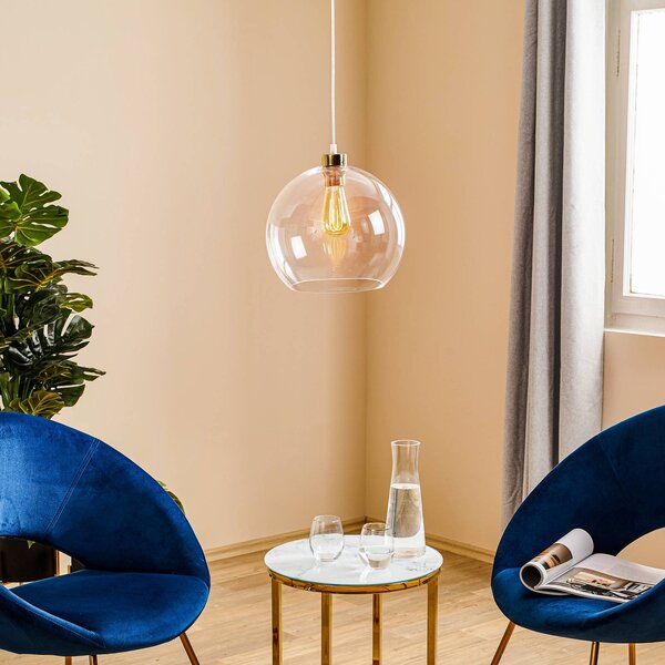 Lampada a sospensione in vetro Cubus TK Lighting, dimmerabile, Chiaro / Trasparente, Soggiorno / Sala da pranzo, Vetro, Moderno, Lampada a sospensione