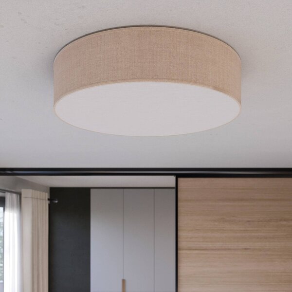 Plafoniera soffitto Rondo TK Lighting, dimmerabile, Crema / Ambra, Camera da letto, Tessuto / Stoffa / Seta, Moderno, Plafoniera