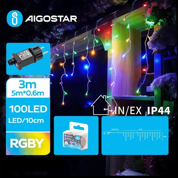 Aigostar - LED da esterno catena 100xLED/8 funzioni 8x0,6m IP44 multicolore