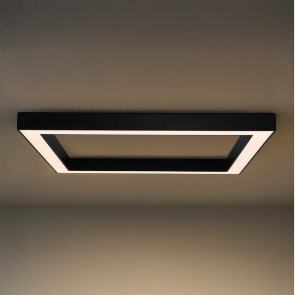 Plafoniera LED 150W/230V, 3000/4000/6500K selezionabili, 120x120 cm, nera