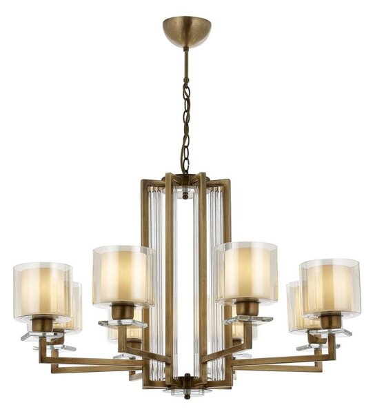 Lampadario a catena VARANA 8xE27/40W/230V, finitura bronzo
