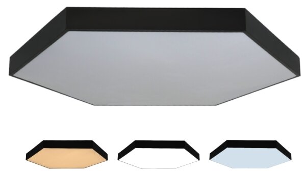 Plafoniera da soffitto LED/240W/230V 3000/4000/6500K diam. 120 cm nera