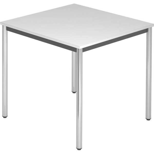 Tavolo da conferenza con tubo rotondo cromato Doran 80 X 80Cm Grigio