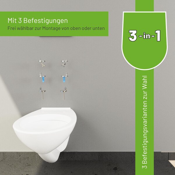LUVETT® Sedile WC con chiusura ammortizzata C100 ovale universale Copriwater bianco