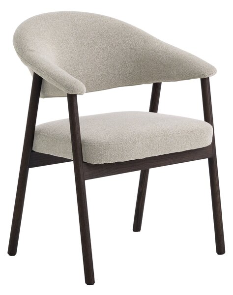 Sedia imbottita GARDA Beige Mélange / rovere Dark Espresso