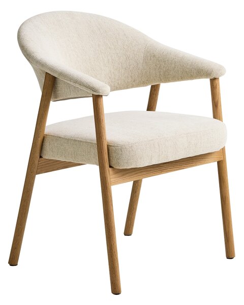 Sedia imbottita GARDA Beige Crema / rovere naturale