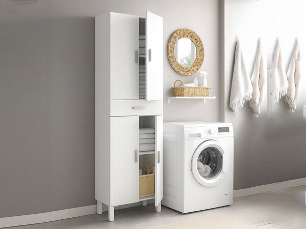 Armadio bianco lucido bagno 60x182h cm - Amiga
