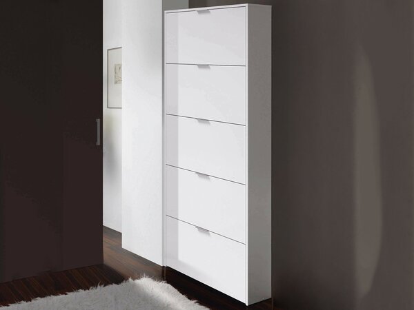 Scarpiera 5 ante bianca lucida 70x180h cm - Anatra