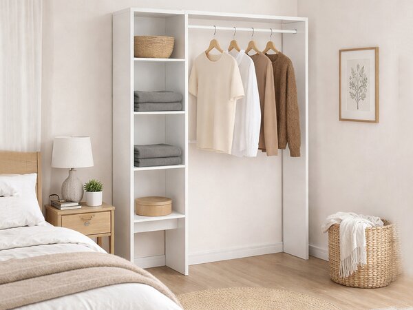 Cabina armadio 4 ripiani bianca 140x187h cm - Acquata