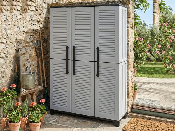 Armadio da esterno salvaspazio grigio chiaro e nero 102x169h cm - Aruro