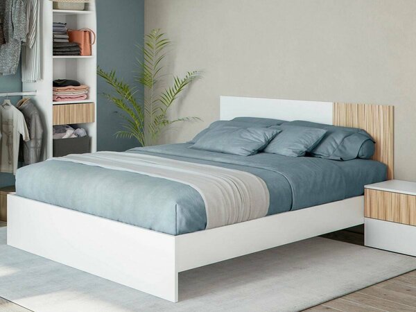 Letto matrimoniale bianco 196x166cm - Adia