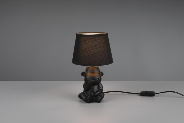 Lampada tavolo da Interno E14 in Ceramica Nero Opaco